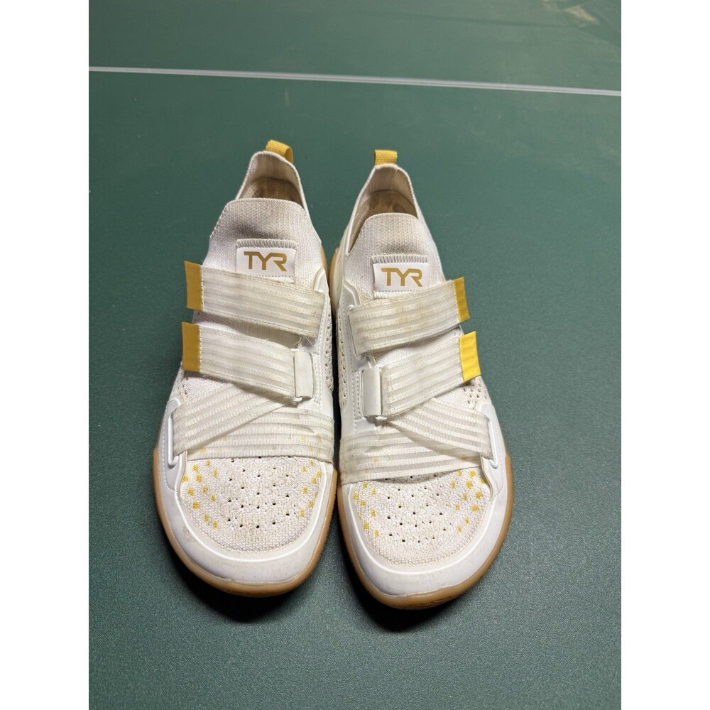 TYR L-1 Lifter Shoes Mens Size 9 White Gold Weightlifting Gym Worn Once